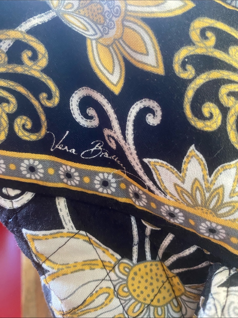 Vera Bradley Black & Gold Floral Quilted Tote + Matching Shoulder Bag - Picture 3 of 6